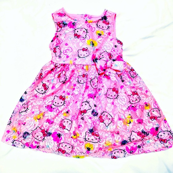 ✨RARE 3T HELLO KITTY DRESS LACE PINK 3T BIRTHDAY DRESS 3T LACE DRESS ✨ - Picture 1 of 7
